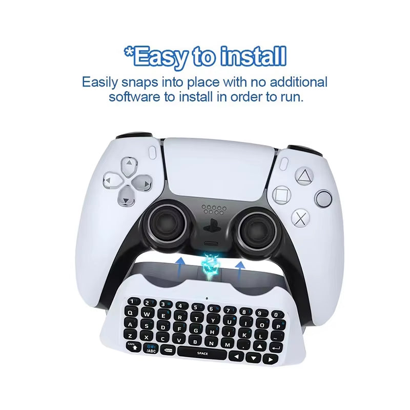 Bluetooth Wireless Keyboard for PS5 Controller - External Chatpad for PlayStation 5