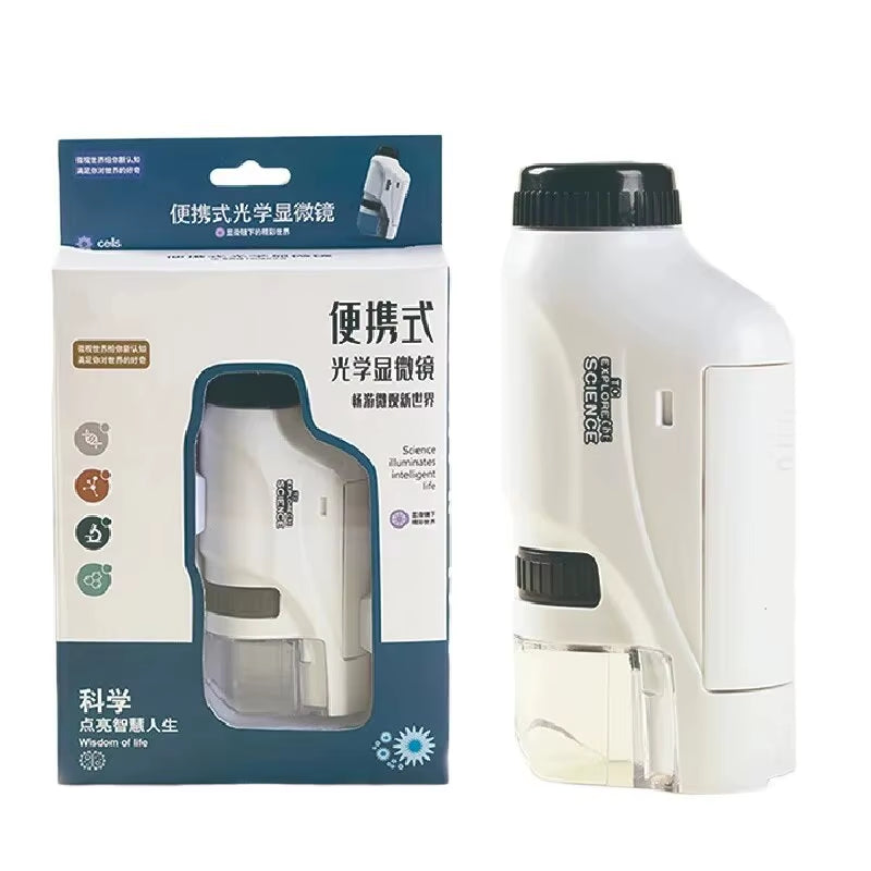 Explore the Microscopic Universe with the Professional Handheld Microscope Kit - 60X & 120X Magnification for Young Scientists - Perfect STEM Gift for Ages 6-12!