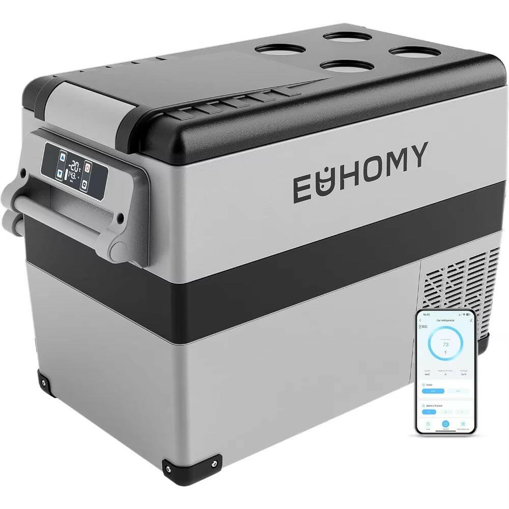 Electric Car Refrigerator with APP Control,  45L (48QT) 12V Portable Cooler for Camping, -20℃ to 20℃ (-4℉ to 68℉) Temperature Range.