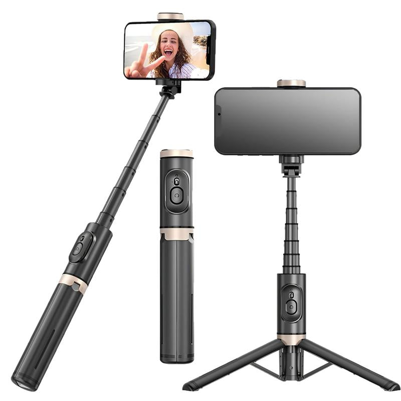 28" Portable Multifunctional Selfie Stick Tripod - Lightweight Aluminum Alloy Phone Stand with Wireless Remote Control for Video Recording and Photography, Compatible with iPhone and Android Devices, Supports Horizontal and Vertical Shooting