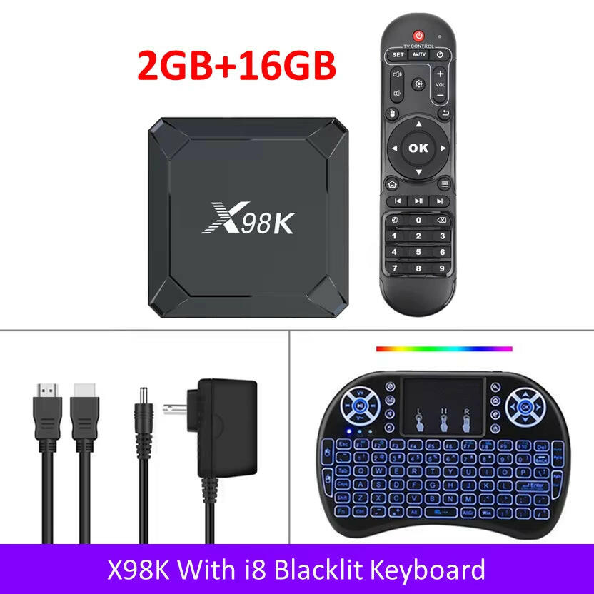 X98K Android 13 Smart TV Box with 8K Resolution, Dual Wi-Fi, and Bluetooth 5.0.